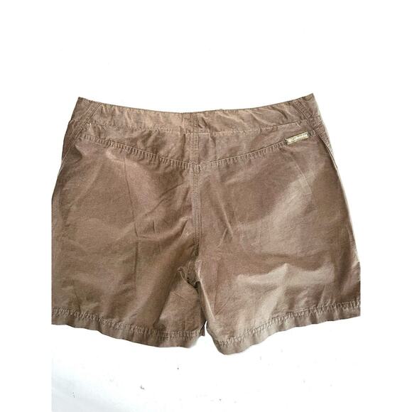 COLUMBIA BROWN DRAWSTRING COTTON NYLON OUTDOOR HIKING SHORTS S / SMALL - Picture 2 of 3